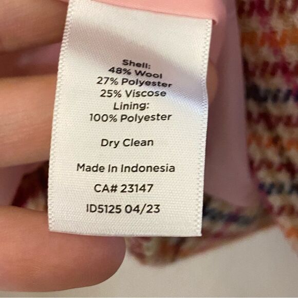 Talbots CLASSIC SHETLAND BLAZER APPLE PLAID gold buttons wool blend 6 - Picture 10 of 11